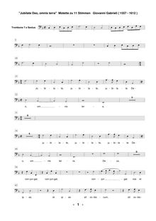 Partition Trombone 7, Sextus (F4 clef), Jubilate Deo omnis terra