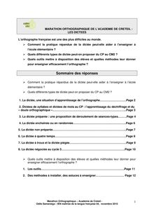 Marathon Orthographique Académie de Créteil Odile Samaniego IEN maîtrise de la langue française novembre