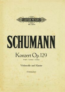 Partition couverture couleur, violoncelle Concerto, A Minor, Schumann, Robert