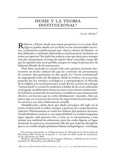 Hume y la teoría institucional (Hume and Institutional Theory)