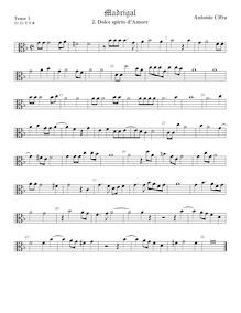 Partition ténor viole de gambe 1, alto clef, Il terzo libro de madrigali a cinque voci nuovamente composto & dato en luce