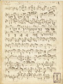 Partition Manuscript Copy, Caprice, Op.8, Coste, Napoléon