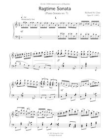 Partition complète, Ragtime Sonata, St. Clair, Richard