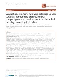 Surgical site infections following colorectal cancer surgery: a randomized prospective trial comparing common and advanced antimicrobial dressing containing ionic silver