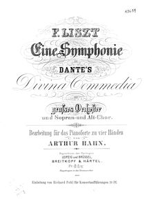 Partition complète, Dante Symphony, Eine Symphonie zu Dante’s Divina Commedia / A Symphony to Dante’s Divine Comedy par Franz Liszt
