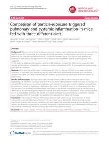 Comparison of particle-exposure triggered pulmonary and systemic inflammation in mice fed with three different diets
