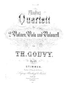 Partition violon I, corde quatuor No.5, C Minor, Gouvy, Louis Théodore
