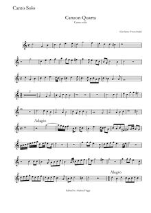 Partition Canto, Canzon Quarta Canto solo, Frescobaldi, Girolamo