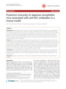 Protective immunity to Japanese encephalitis virus associated with anti-NS1 antibodies in a mouse model