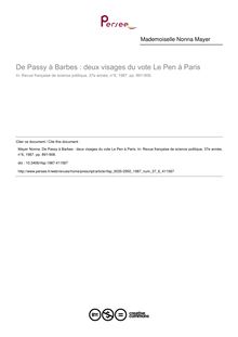 De Passy à Barbes : deux visages du vote Le Pen à Paris - article ; n°6 ; vol.37, pg 891-906