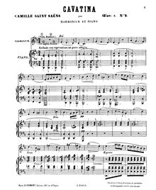 Partition No. , Cavatina, 6 Duos, Op.8, Saint-Saëns, Camille