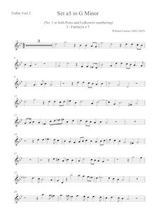 Partition viole de gambe aigue 2 , partie, Set a 5 en G minor, G minor