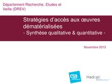 Stratégies d’accès aux œuvres dématérialisées - Synthèse qualitative & quantitative -