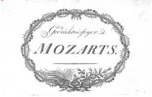 Partition complète, Gedächtnisfeyer Mozarts, Mozart s memorial celebration