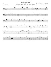 Partition viole de basse, First set of madrigaux, Weelkes, Thomas par Thomas Weelkes