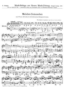 Partition complète, Melodien-Sträusschen nach Schubert, Goetschius, Percy