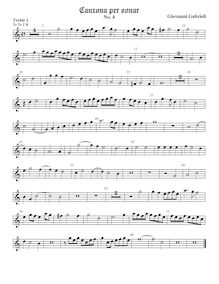 Partition viole de gambe aigue 1, Canzoni per sonare con ogni sorte di stromenti par Giovanni Gabrieli
