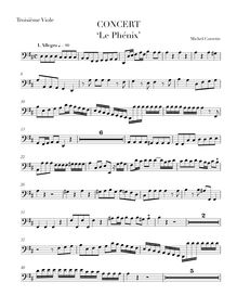 Partition viole de gambe 3, Concert  Le Phénix , D major, Corrette, Michel