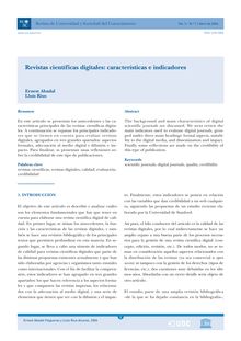 Revistas científicas digitales: características e indicadores (Digital scientific journals: characteristics and indicators) (Revistes científiques digitals: característiques i indicadors)