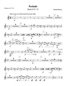 Partition cor 3/4, préludes (Deuxième livre), Debussy, Claude