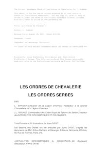 Les Ordres De Chevalerie: les ordres serbes par Léon Brasier