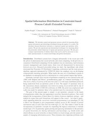 Spatial Information Distribution in Constraint based Process Calculi Extended Version