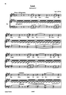 Partition No. 6: Lied, 6 chansons, 6 Gesänge, Brahms, Johannes