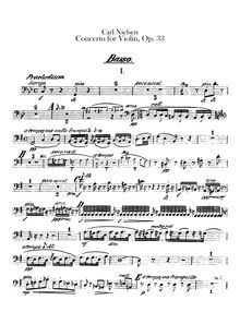 Partition Basses, violon Concerto, Op.33, Nielsen, Carl