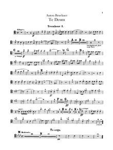 Partition Trombone 1 (alto), 2 (ténor), 3 (basse), Tuba, Te deum, WAB 45