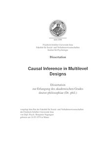 Causal inference in multilevel designs [Elektronische Ressource] / von Benjamin Nagengast