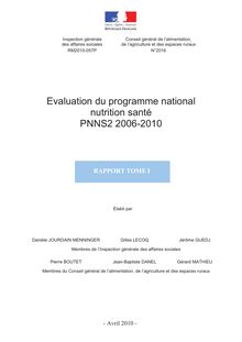 Evaluation du programme national nutrition santé PNNS2 2006-2010