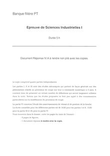 Sciences Industrielles A 2000 Classe Prepa PT Banque Filière PT
