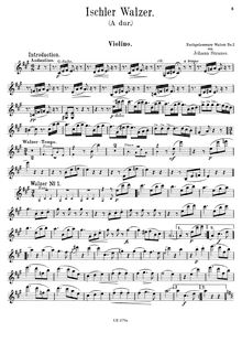 Partition de violon, Ischler Walzer, Op. posth., Strauss Jr., Johann