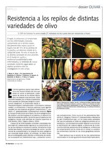 Resistencia a los repilos de distintas variedades de olivo
