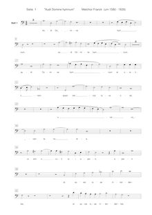 Partition basse 1 , partie, Audi Domine hymnum, Franck, Melchior