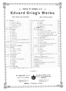 Partition de piano, lyrique pièces, Grieg, Edvard