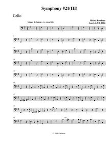 Partition violoncelles, Symphony No.21, G major, Rondeau, Michel