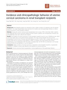 Incidence and clinicopathologic behavior of uterine cervical carcinoma in renal transplant recipients