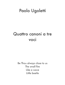 Partition complète, 4 Canoni a tre voci, Ugoletti, Paolo