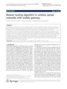 Beacon routing algorithm in wireless sensor networks with mobile gateway