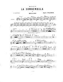Partition flûte , partie, quatuor No.6, Motifs de  La sonnambula 