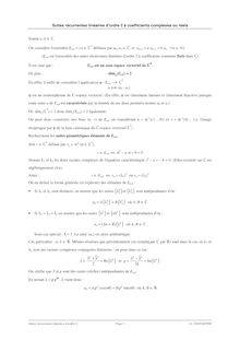Suites recurrentes lineaires d ordre 2 a coefficients complexes ou reels Cours