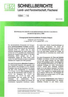 SCHNELLBERICHTE Land- und Forstwirtschaft, Fischerei. 1994/14