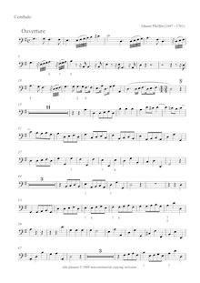 Partition Continuo (violoncelles, Basses, clavier), Ouverture en G major pour 2 hautbois, cordes et continuo