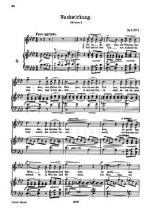 Partition No. 3: Nachwirkung, 6 chansons, 6 Gesänge, Brahms, Johannes