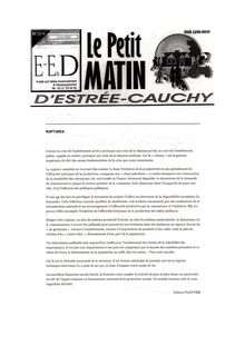 LE PETIT MATIN D ESTREE-CAUCHY N°24 - JUIN 2010 : 1970-2010, PROCESSUS DE CRISE