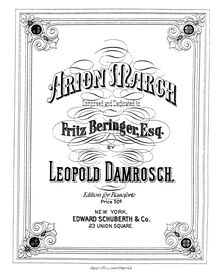 Partition complète, Arion March, E♭ major, Damrosch, Leopold