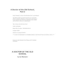 A Doctor of the Old School — Volume 2