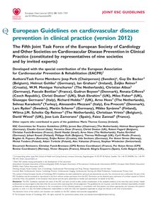 Cardiovascular disease prevention in clinical practice (version 2012)