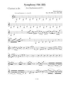 Partition clarinette (B♭), Symphony No.16, Rondeau, Michel par Michel Rondeau